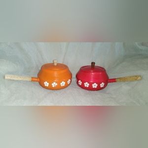 Vintage fondue pots